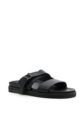 leather flat sandals